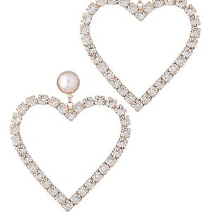 Open Heart Pearl Earrings